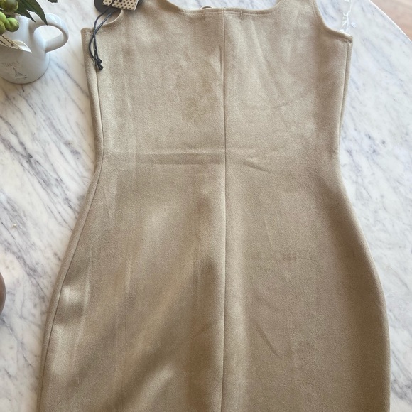 Nude Suede Dress - Picture 4 of 4